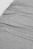 Sexy Solid Color Ruched Irregular Off Shoulder Wrapped Skirt Dresses