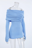 Sexy Solid Color Ruched Off Shoulder Tops