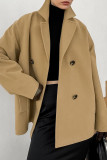 Casual Daily Solid Color Buttons Turn-back Collar Outerwear