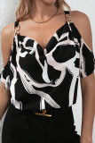 Sexy Striped Print V Neck Tops