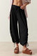 Casual Solid Color Draw String Patchwork Loose High Waist Solid Color Bottoms