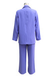 Casual Street Solid Color Buttons Turn-back Collar Long Sleeve Two Pieces(No Belt)