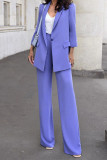 Casual Street Solid Color Buttons Turn-back Collar Long Sleeve Two Pieces(No Belt)