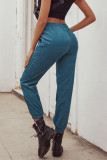 Casual Daily Solid Color Lace Up Regular High Waist Pencil Solid Color Bottoms