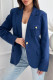 Casual Solid Color Buttons Patchwork Turn-back Collar Outerwear