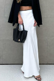 Elegant Solid Color Zipper Contrast Regular High Waist Solid Color Bottoms