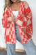 Casual Street Plaid Weave Contrast V Neck Outerwear