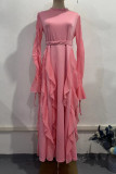 Elegant Solid Color Patchwork Stringy Selvedge Half A Turtleneck Irregular Dresses