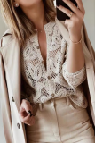 Casual Daily Solid Color Hollow Out Distressed O Neck Outerwear