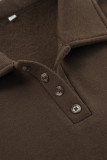 Casual Daily Solid Color Fluffy Turndown Collar Long Sleeve Two Pieces