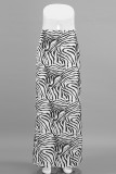 Sexy Zebra Print Print Zipper Regular High Waist Full Print Bottoms