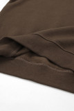 Casual Daily Solid Color Fluffy Turndown Collar Long Sleeve Two Pieces