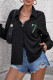 Casual Street Digital Print Patchwork Turndown Collar Tops