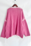 Casual Solid Color Weave Contrast Outerwear