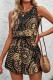 Casual Vacation Geometric Print Lace Up O Neck Loose Rompers