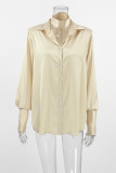 Sexy Solid Color Buttons Turndown Collar Tops