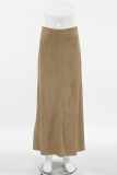 Daily Elegant Solid Color Patchwork Loose High Waist Straight Solid Color Bottoms