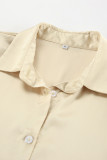 Sexy Solid Color Buttons Turndown Collar Tops
