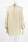 Sexy Solid Color Buttons Turndown Collar Tops