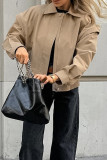 Casual Street Solid Color Patchwork Zipper Turndown Collar Outerwear