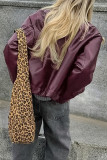 Casual Solid Color Zipper Turndown Collar Outerwear