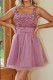 Sexy Solid Color Sequins Mesh Square Neck Evening Dresses