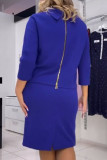Casual Solid Color Patchwork Half A Turtleneck Long Sleeve Two Pieces