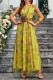 Sexy Gradient Color Contrast Flower Shape Sloping Shoulder Evening Dresses
