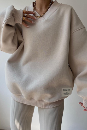Casual Daily Solid Color Patchwork V Neck Tops
