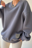 Casual Daily Solid Color Patchwork V Neck Tops