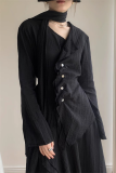 Casual Solid Color Buttons Ruched V Neck Tops