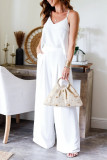 Casual Daily Solid Color Pocket Ruched V Neck Sleeveless Two Pieces