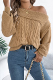 Sexy Solid Color Irregular Weave Turndown Collar Tops