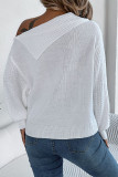 Sexy Solid Color Irregular Weave Turndown Collar Tops
