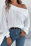 Sexy Solid Color Irregular Weave Turndown Collar Tops
