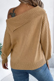Sexy Solid Color Irregular Weave Turndown Collar Tops