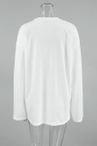 Casual Bow printing O Neck Tops