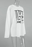 Casual Bow printing O Neck Tops