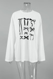 Casual Bow printing O Neck Tops