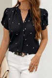 Casual Love Print Patchwork V Neck Tops