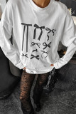 Casual Bow printing O Neck Tops