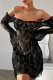 Sexy Solid Color Lace Square Neck Lace Dress Dresses