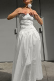 Sexy Solid Color Ruched Flowers Strapless Strapless Dresses