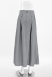 Street Elegant Solid Color Buttons Ruched Loose High Waist Type A Solid Color Bottoms