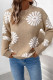 Casual Flowers Weave Contrast O Neck Tops