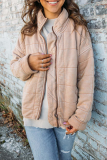 Casual Daily Solid Color Patchwork Zipper Mandarin Collar Outerwear