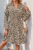 Daily Elegant Flowers Pocket Lace Up Flounce O Neck A Line Dresses