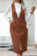 Daily Elegant Solid Color Pocket Buttons Slit V Neck Wrapped Skirt Dresses