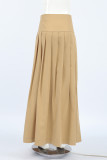 Street Elegant Solid Color Patchwork Pleated High Waist Type A Solid Color Bottoms