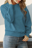 Casual Daily Solid Color Weave O Neck Tops